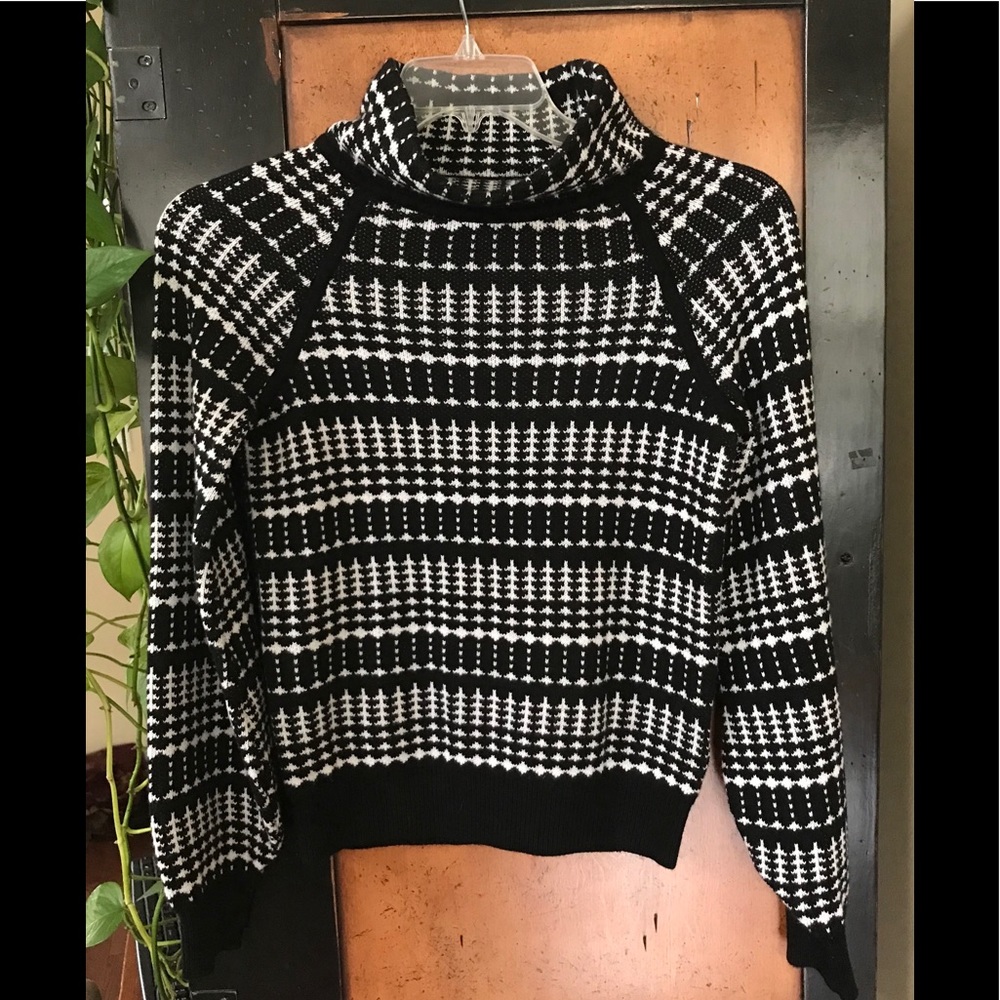 **SOLD Karen Millen Black and White Turtleneck Sweater